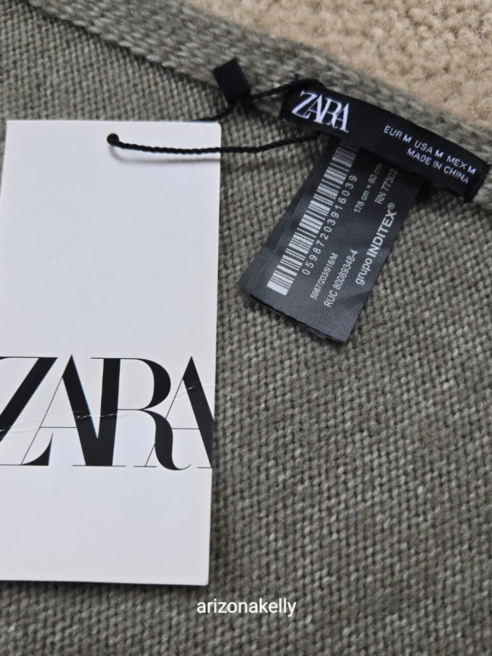 NWT Zara Knit Scarf Green - Picture 3 of 10